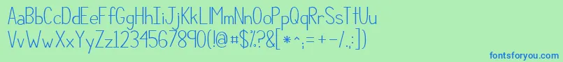 Kgcompassionsimple Font – Blue Fonts on Green Background