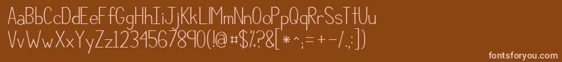 フォントKgcompassionsimple – 茶色の背景にピンクのフォント