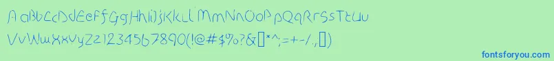 DiscoGrudgeLiteWindowsMedium-fontti – siniset fontit vihreällä taustalla