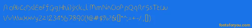 フォントDiscoGrudgeLiteWindowsMedium – オレンジ色の文字が青い背景にあります。