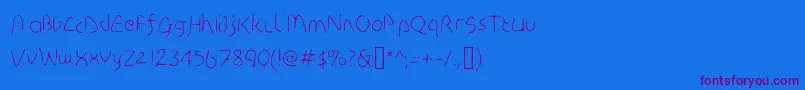 Lisätietoja DiscoGrudgeLiteWindowsMedium-fontista DiscoGrudgeLiteWindowsMedium-fontti – violetit fontit sinisellä taustalla