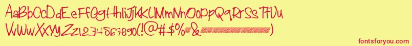 Juicyculturedt Font – Red Fonts on Yellow Background