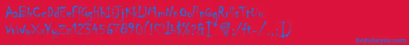 ChillerLet Font – Blue Fonts on Red Background