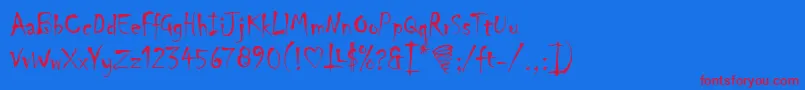 フォントChillerLet – 赤い文字の青い背景
