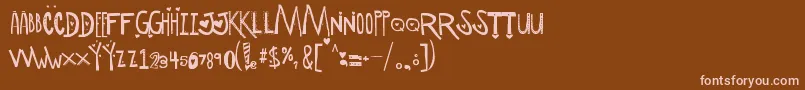 フォントScManipulativeLoversDemo – 茶色の背景にピンクのフォント