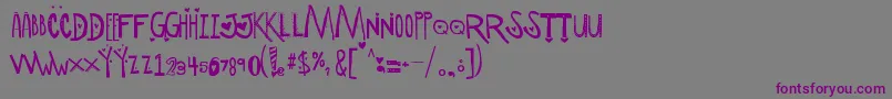 Шрифт ScManipulativeLoversDemo – фиолетовые шрифты на сером фоне