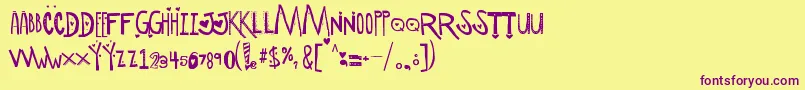 More about ScManipulativeLoversDemo Font ScManipulativeLoversDemo Font – Purple Fonts on Yellow Background