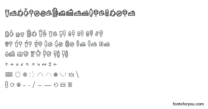 Schriftart EscalopeCrustOneIcons (105884) – Alphabet, Zahlen, spezielle Symbole