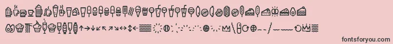 EscalopeCrustOneIcons Font – Black Fonts on Pink Background