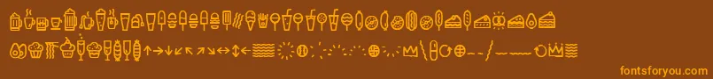 EscalopeCrustOneIcons Font – Orange Fonts on Brown Background