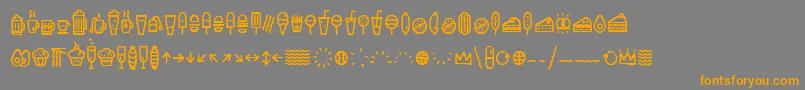 Шрифт EscalopeCrustOneIcons – оранжевые шрифты на сером фоне