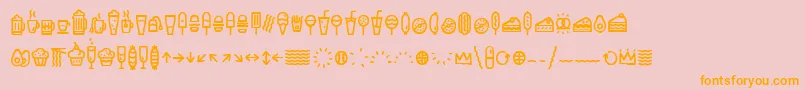 EscalopeCrustOneIcons Font – Orange Fonts on Pink Background