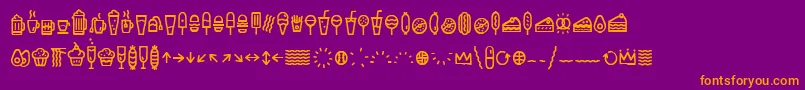 EscalopeCrustOneIcons Font – Orange Fonts on Purple Background