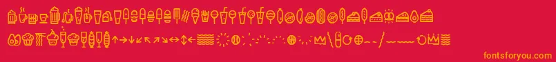 Fonte EscalopeCrustOneIcons – fontes laranjas em um fundo vermelho