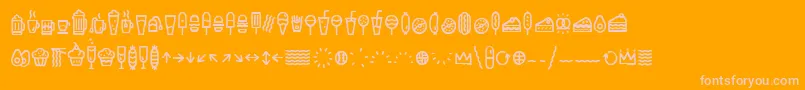 EscalopeCrustOneIcons-Schriftart – Rosa Schriften auf orangefarbenem Hintergrund