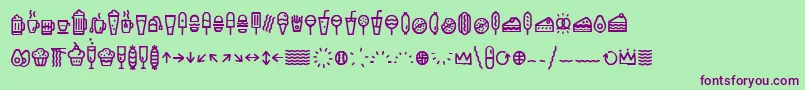 EscalopeCrustOneIcons Font – Purple Fonts on Green Background