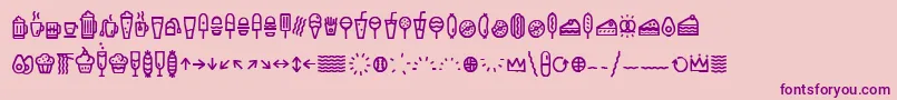 EscalopeCrustOneIcons-Schriftart – Violette Schriften auf rosa Hintergrund