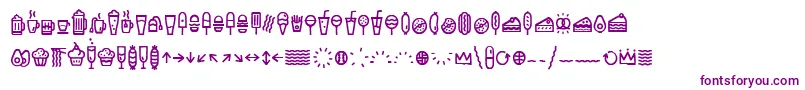 EscalopeCrustOneIcons-fontti – violetit fontit valkoisella taustalla