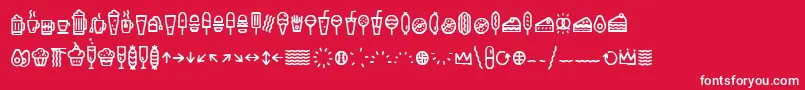 EscalopeCrustOneIcons-fontti – valkoiset fontit punaisella taustalla