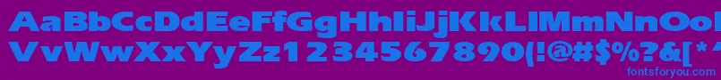 ErgoeblackexpandedRegular Font – Blue Fonts on Purple Background