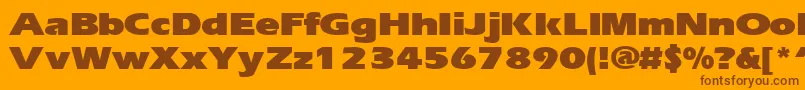 ErgoeblackexpandedRegular-Schriftart – Braune Schriften auf orangefarbenem Hintergrund