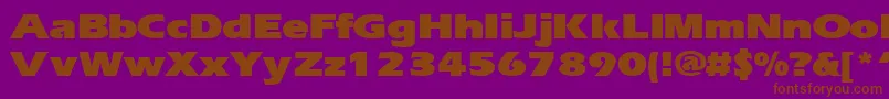 ErgoeblackexpandedRegular-Schriftart – Braune Schriften auf violettem Hintergrund