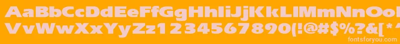 ErgoeblackexpandedRegular-Schriftart – Rosa Schriften auf orangefarbenem Hintergrund