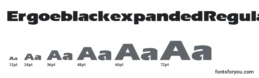 Размеры шрифта ErgoeblackexpandedRegular
