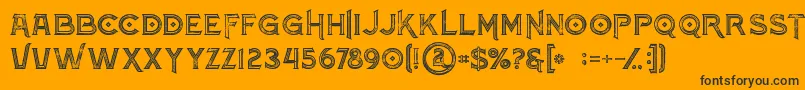 Atlantisinlinegrunge Font – Black Fonts on Orange Background