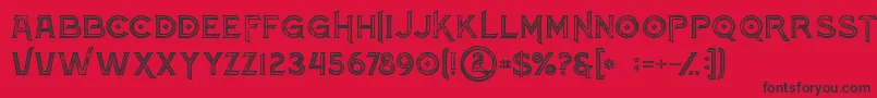 Atlantisinlinegrunge-Schriftart – Schwarze Schriften auf rotem Hintergrund