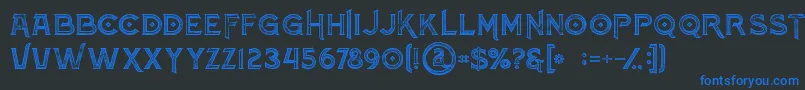 Atlantisinlinegrunge Font – Blue Fonts on Black Background