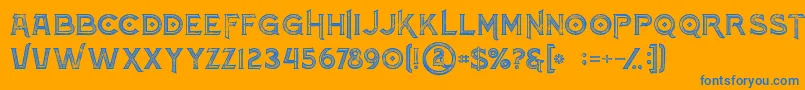 Atlantisinlinegrunge Font – Blue Fonts on Orange Background