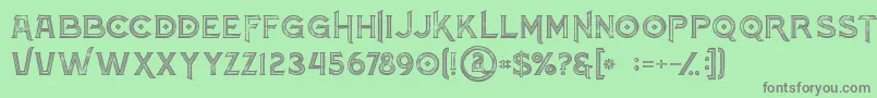 Atlantisinlinegrunge Font – Gray Fonts on Green Background