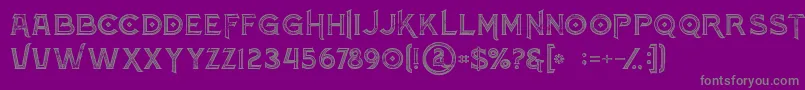 Atlantisinlinegrunge-Schriftart – Graue Schriften auf violettem Hintergrund