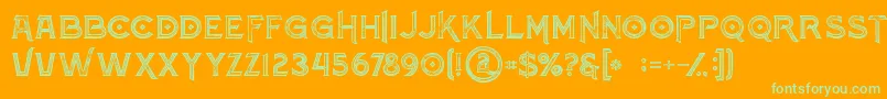 Atlantisinlinegrunge Font – Green Fonts on Orange Background