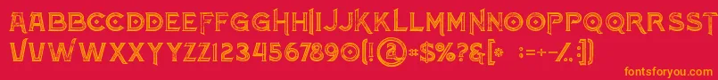 Atlantisinlinegrunge Font – Orange Fonts on Red Background