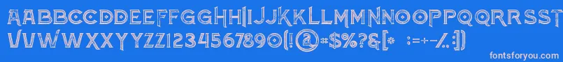 Fonte Atlantisinlinegrunge – fontes rosa em um fundo azul