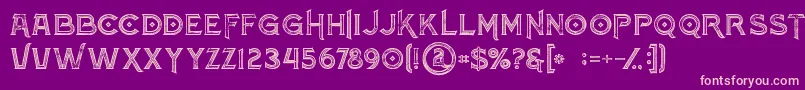 Atlantisinlinegrunge-fontti – vaaleanpunaiset fontit violetilla taustalla