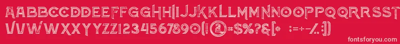 Atlantisinlinegrunge Font – Pink Fonts on Red Background