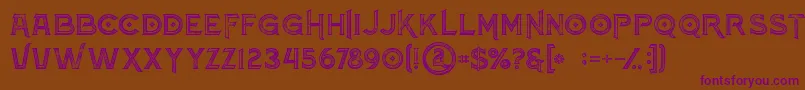 Atlantisinlinegrunge Font – Purple Fonts on Brown Background