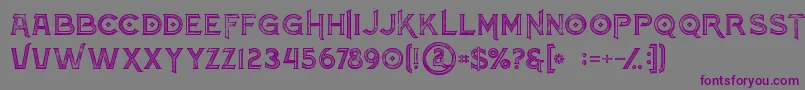 Atlantisinlinegrunge Font – Purple Fonts on Gray Background