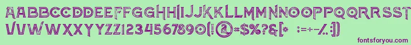 Atlantisinlinegrunge Font – Purple Fonts on Green Background