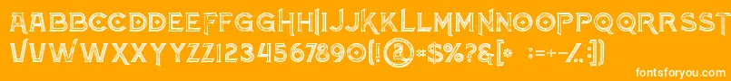 Atlantisinlinegrunge Font – White Fonts on Orange Background