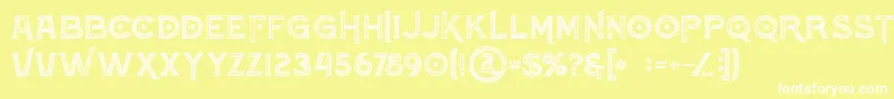 Atlantisinlinegrunge Font – White Fonts on Yellow Background