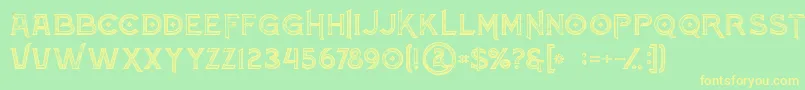 Atlantisinlinegrunge Font – Yellow Fonts on Green Background