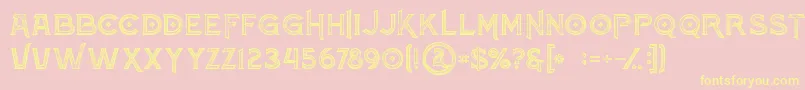 Atlantisinlinegrunge-Schriftart – Gelbe Schriften auf rosa Hintergrund