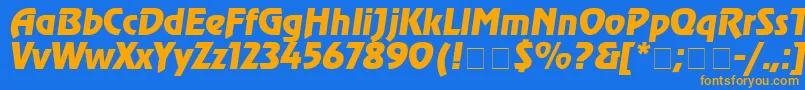 Agrev4 Font – Orange Fonts on Blue Background