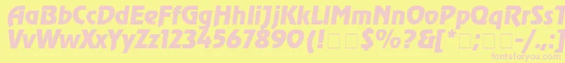 フォントAgrev4 – ピンクのフォント、黄色の背景