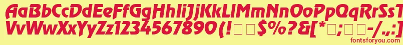 Agrev4-Schriftart – Rote Schriften auf gelbem Hintergrund