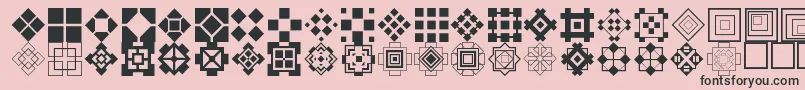Fonte Squarethings2 – fontes pretas em um fundo rosa